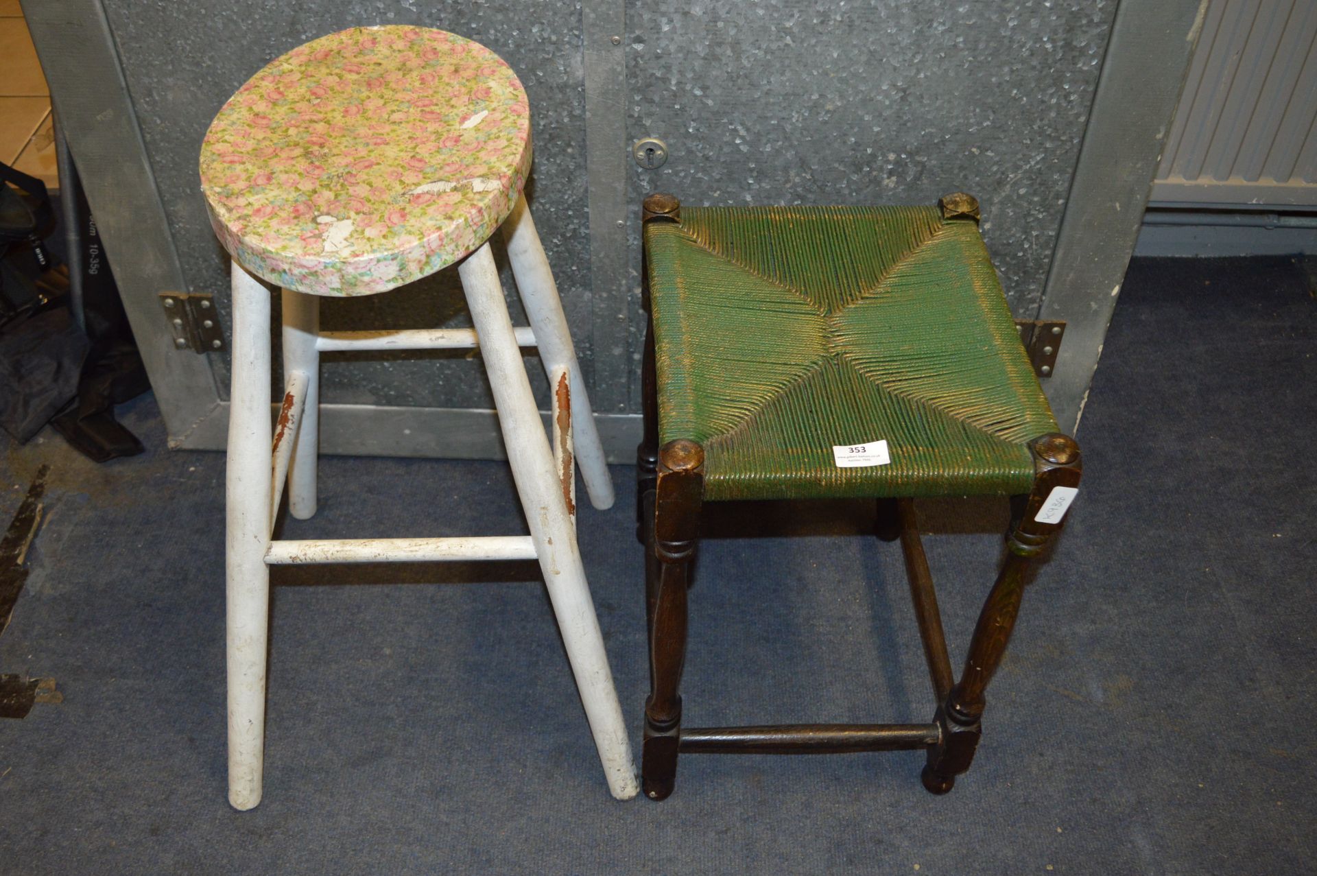 Pine Stool and an Oak Stool