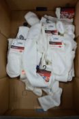 Box Lot of Assorted White Sports Socks