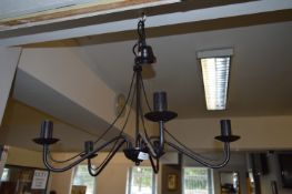 Five Branch Wrought Metal Ceiling Light Fitting