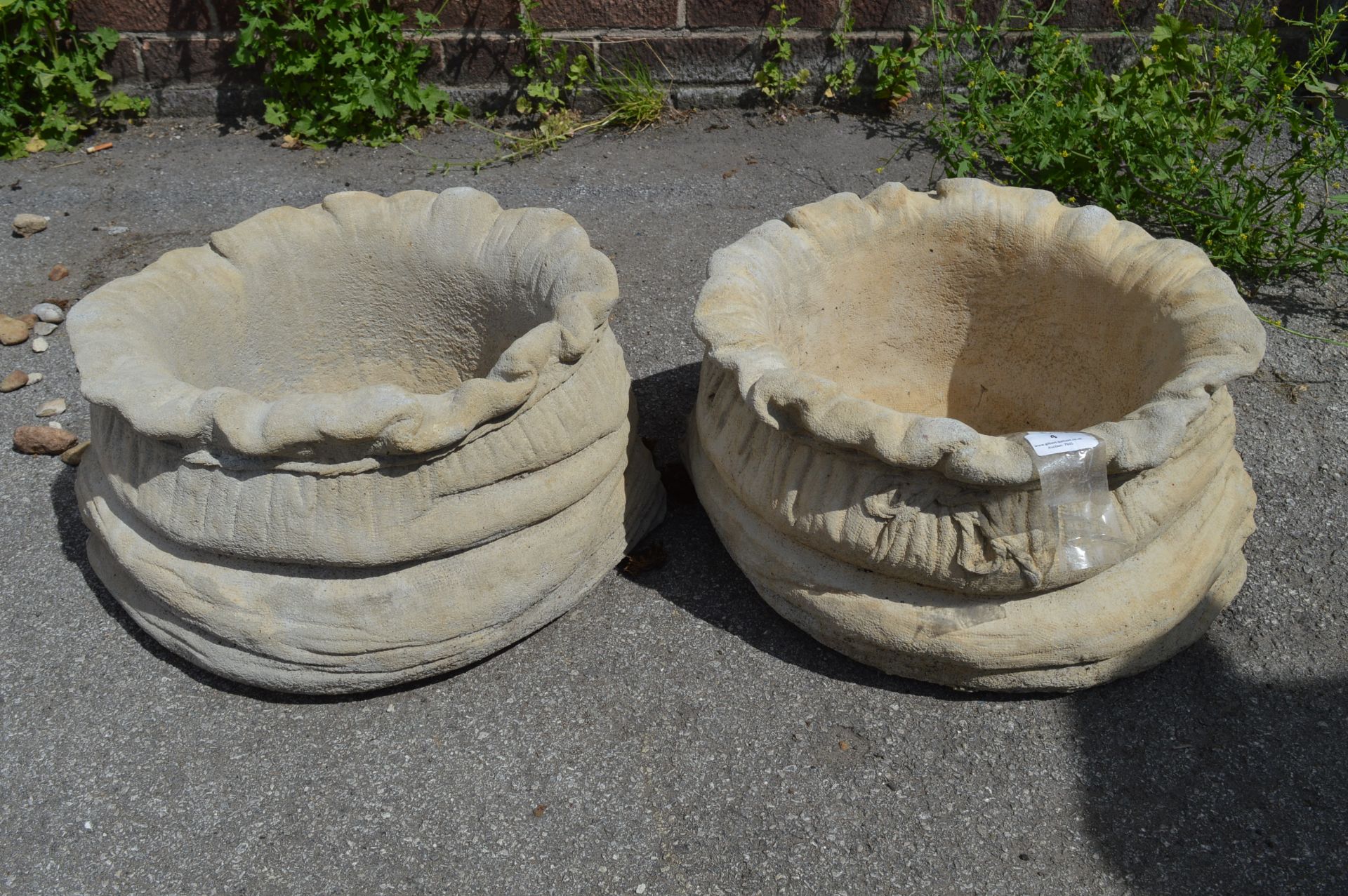 Pair of Reconstituted Limestone Planters in the Fo