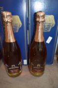 Two Bottles of Fortnum & Mason Champagne Rose 1981 & 1982