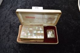 Ronson Mother of Pearl Table Lighter and Cigarette