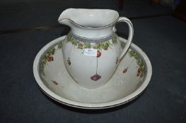 Edwardian Decorative Jug and Wash Bowl Set