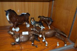Selection of Beswick and Other Pottery Figurines -