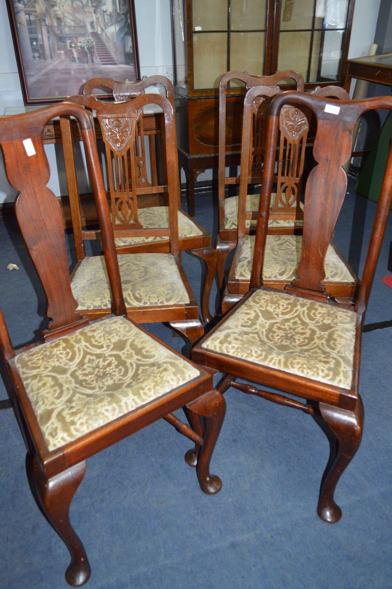 Four Queen Anne Style Dining Chairs