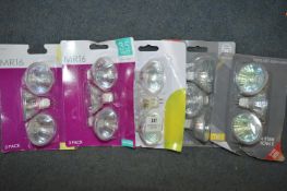 Five Packs of Three MR16 Halogen Light Bulbs