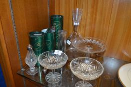 Crystal Glassware Decanters and Condiments