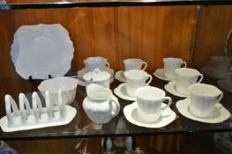 Shelley White Pottery Part Tea Set with Toast Rack