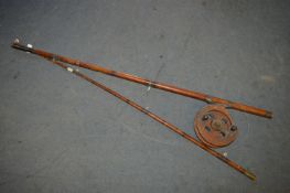 Vintage Cane Boat Fishing Rod with Scarborough Ree