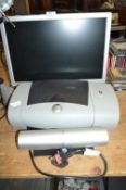 19" LCD Monitor Desk Lamp and Dell Printer