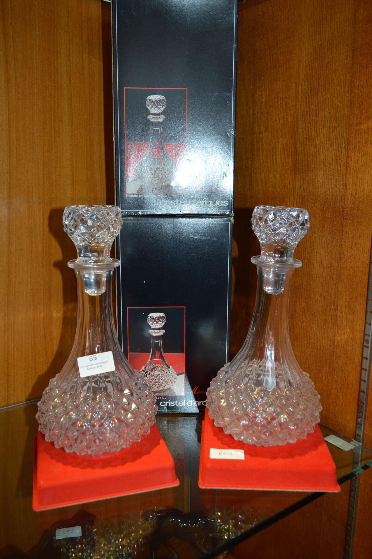Two Crystal Glass Decanters