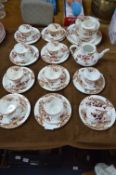 Edwardian Gilt and Floral Decorated Tea Set 39 Pie
