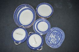 Blue & White Dinnerware, Meat Plates and Tureens