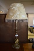 Gilt Painted Table Lamp and Shade