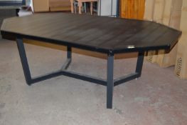Black Metal Outdoor Garden Table 221x145cm