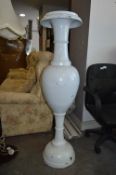 4ft White Painted Indian Brass Vase