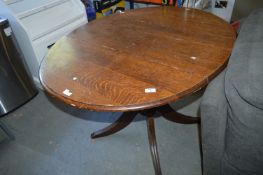 Oak Topped Dining Table on Pedestal Base