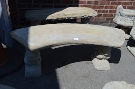 Reconstituted Limestone Curved Garden Bench with S