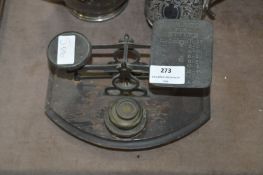 Victorian Brass Postal Scales with Weights