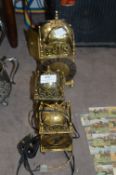 Set of Three Brass Mantel Clocks