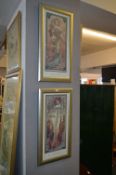 Pair of Framed Mucha Prints