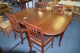 Mahogany Drop Leaf Gate Leg Dining Table on Cabrio