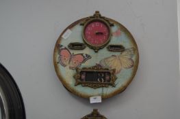 Decorative Calendar Wall Clock - Butterflies