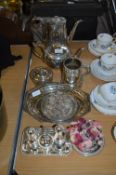 Silver Plated Tea Ware, Napkin Rings, Condiments S