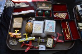 Tray Lot of Collectibles; Diecast Airplanes, Minia