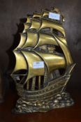 Brass Sailing Ship Fireside Companion Set Holder (