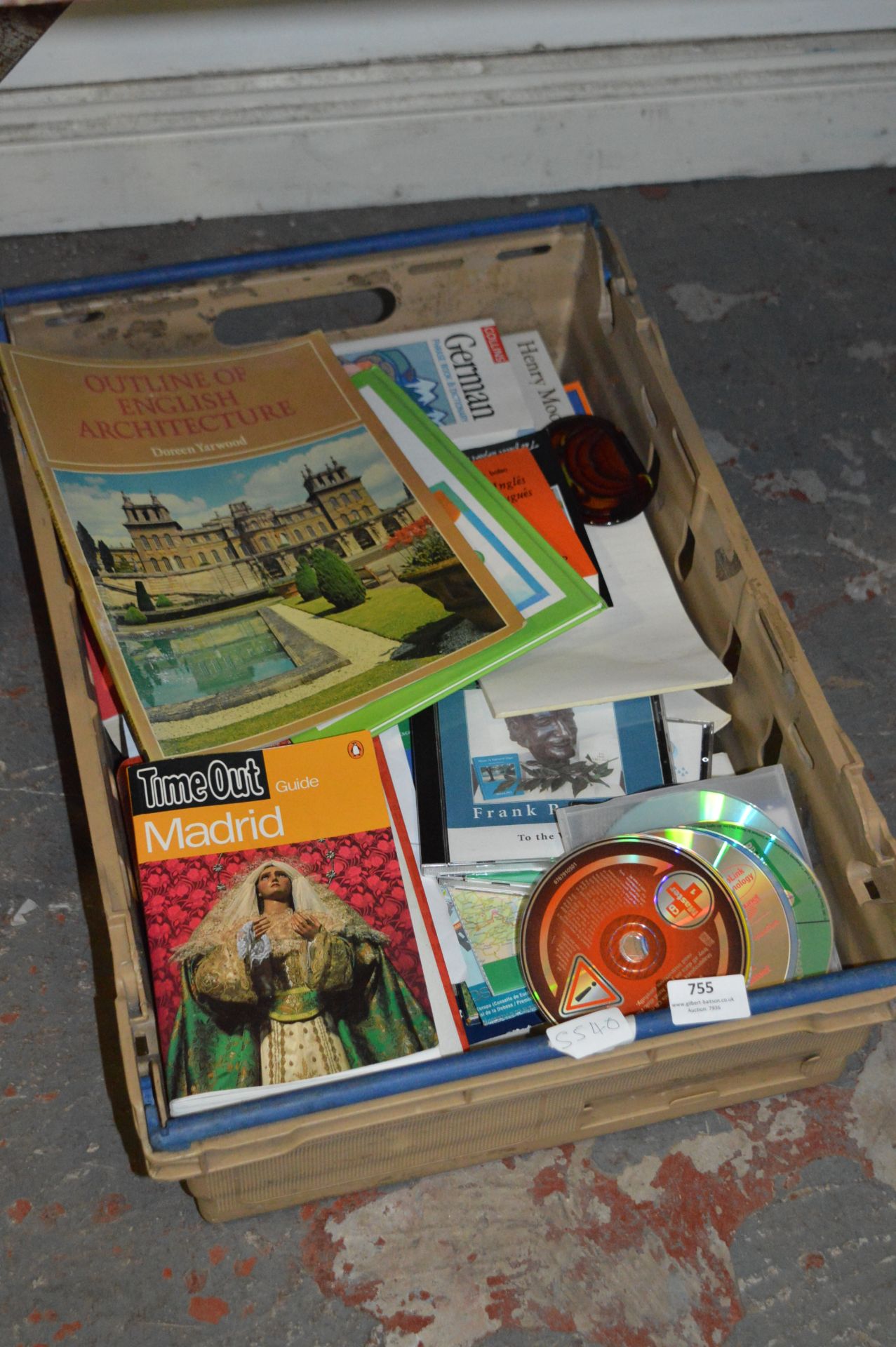Box Containing Books and CDs