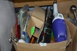 Box Containing Handheld Vacuum, Duster, Ornaments,