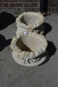 Pair of Small Reconstituted Limestone Planters in