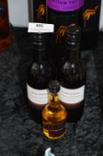 Two 187ml Bottles of Jacobs Creek Wine and a 50ml