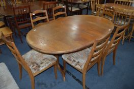 G-Plan Teak Oval Extending Dining Table with Six B