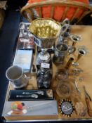 Silver Plated Vases, Mugs, Trophy, Cutlery, Tablew
