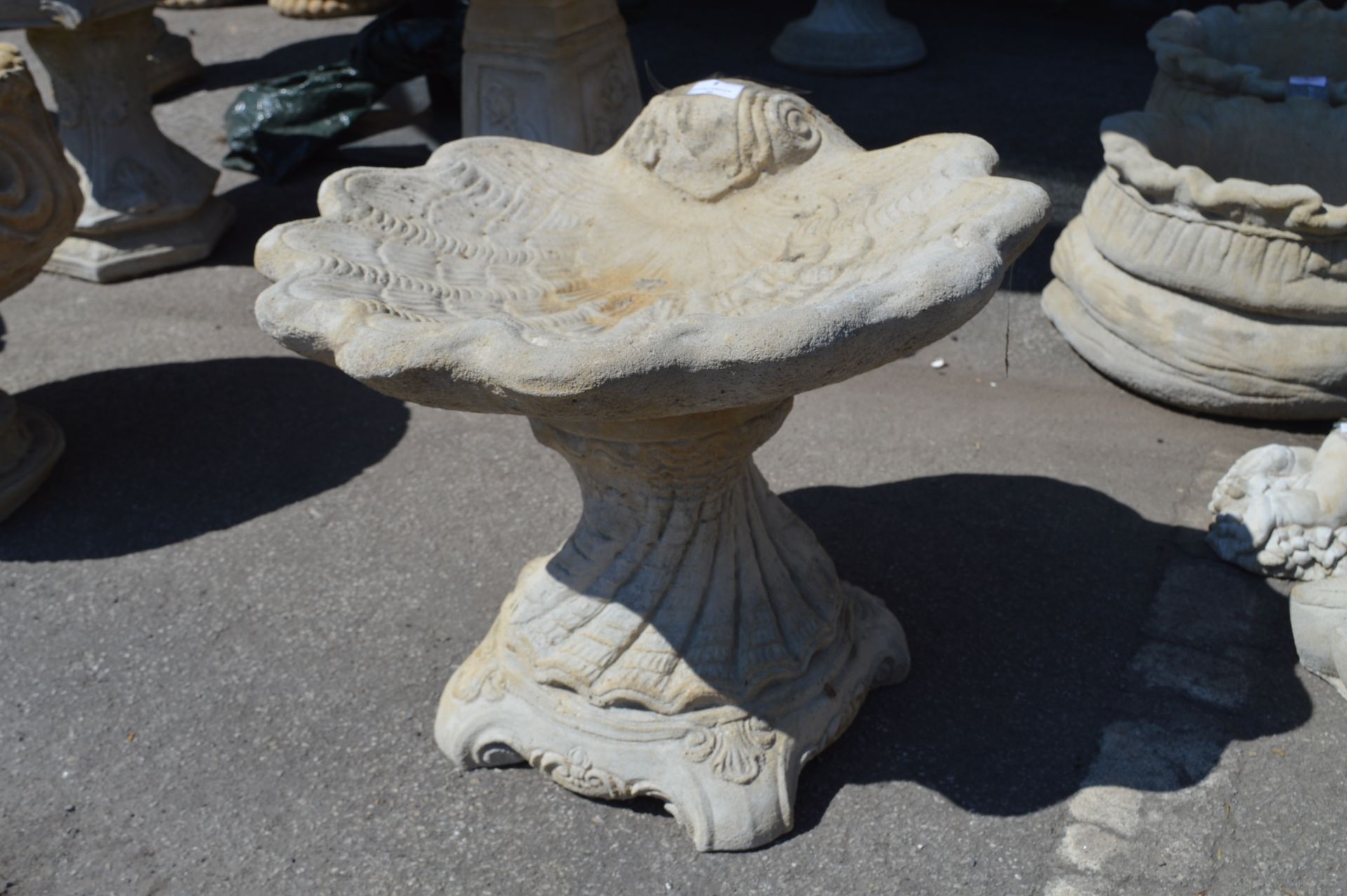 Reconstituted Limestone Birdbath in the Form of a