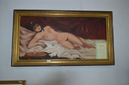 Gilt Framed Oil Painting on Canvas - Pseudonym Nud