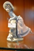 Nao Porcelain Figurine - Young Girl with Puppy