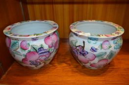 Pair of Fruit Decorated Chinese Bowls