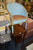 Trolley Table and Wicker Commode Chair