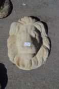 Reconstituted Limestone Lion Wall Mask