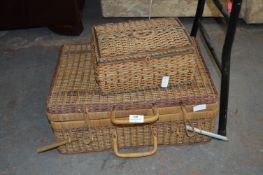 Wicker Sewing Basket and Picnic Case