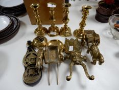 Brassware, Candlestick, Boot Jack, Ornaments, etc.