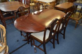 Mahogany Oval Topped Extending Dining Table with F