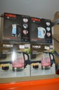 *Four 1.7L Colour Changing Glass Kettles
