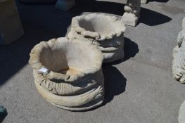 Pair of Reconstituted Limestone Planters in the Fo