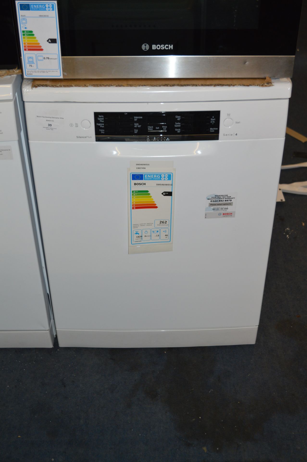 *Bosch Free-Standing Dishwasher White Model:SMS46IW01G