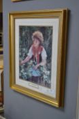 Gilt Framed Sophie Andersen Print - Picking Honeys