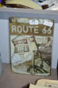 Printed Metal Sign - Route 66 Cafe